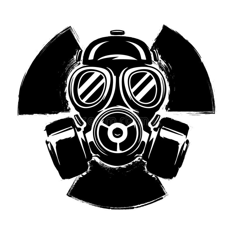 Teken van radioactiviteit met gasmasker: het concept verontreiniging en gevaar Gasmasker grunge vectorillustratie Radioactief tek royalty-vrije illustratie Teken van radioactiviteit met gasmasker: het concept verontreiniging en gevaar Gasmasker grunge vectorillustratie Radioactief tek royalty-vrije illustratie