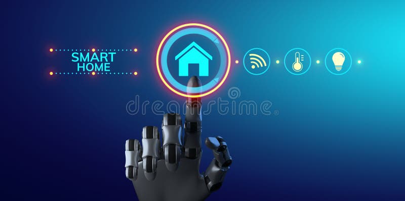 Teknik för automatisering av smarta hemsystem IOT-internet av sakernas natur royaltyfri illustrationer