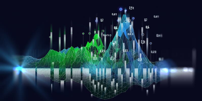 Teknisk bakgrund med trådramalgoritm för analys av data och oskarpa linjer. kvantkryptografikoncept. analysalgoritmer stock illustrationer
