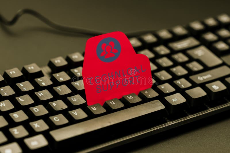 Teknisk support för handskriftstext. affärsidé en tjänst som tillhandahålls av ett maskinvaru- eller programvaruföretag som överfö fotografering för bildbyråer