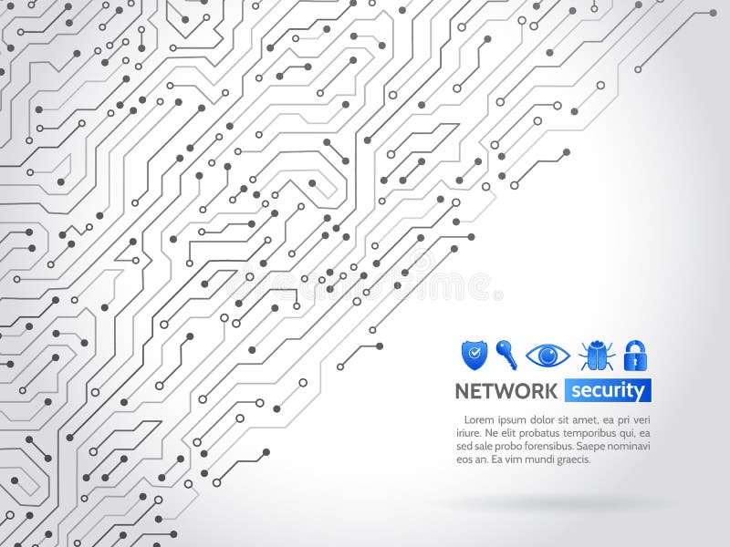 Tekniskt avancerad teknologibakgrundstextur Nätverkssäkerhetssymboler