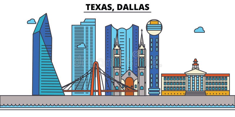 Teksas, Dallas tła miasta projekta linia horyzontu wektor twój ilustracja wektor Teksas, Dallas tła miasta projekta linia horyzontu wektor twój ilustracja wektor