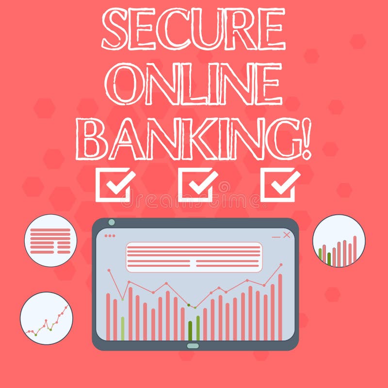 Teksta znak pokazuje Bezpiecznie Online bankowość Konceptualnej fotografii Bezpieczny sposób analysisaging rozlicza nad internete ilustracji
