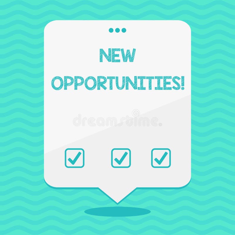 Text sign showing New Opportunities. Business photo showcasing exchange views condition favorable for attainment goal Blank Space White Speech Balloon Floating with Three Punched Holes on Top. Text sign showing New Opportunities. Business photo showcasing exchange views condition favorable for attainment goal Blank Space White Speech Balloon Floating with Three Punched Holes on Top