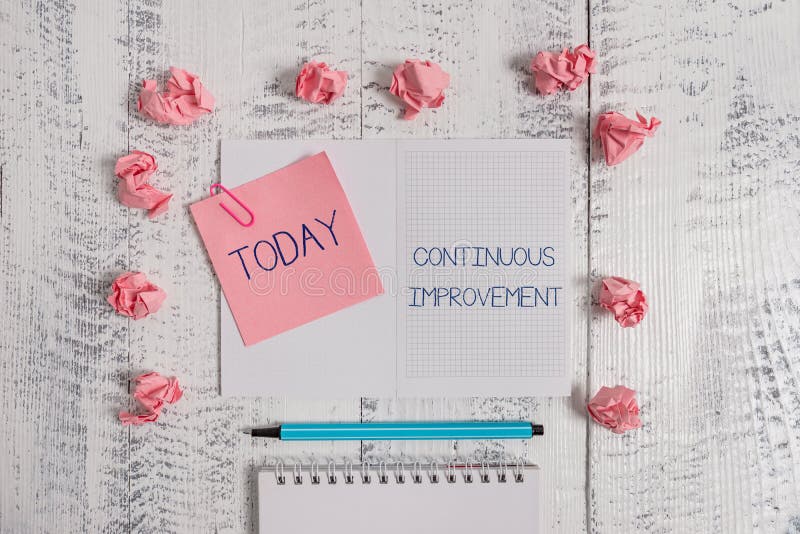 Tekstteken die Voortdurende verbetering tonen Conceptuele fotovoortdurende inspanning om Geregelde producten of processen te verb royalty-vrije stock foto's Tekstteken die Voortdurende verbetering tonen Conceptuele fotovoortdurende inspanning om Geregelde producten of processen te verb royalty-vrije stock foto's