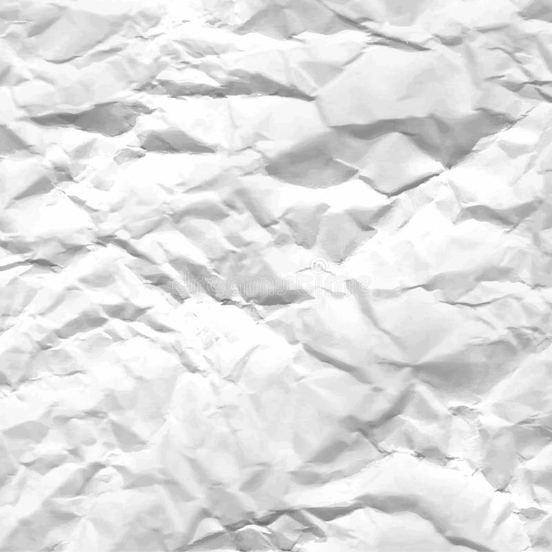 Tekstura zmięty biały papier ilustracji