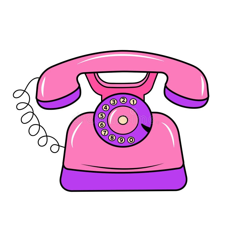 Teléfono Fijo Retro. Icono De Doodle. Ilustración del Vector - Ilustración  de objeto, pegatina: 277716446