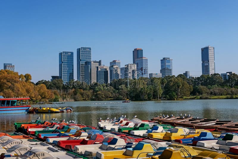 Tel-Aviv, Israel - January 3, 2023: HaYarkon Park in Tel-Aviv stock image