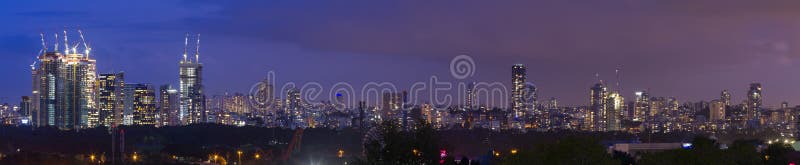 Tel Aviv Skyline At Night,  Tel Aviv Cityscape, Israel