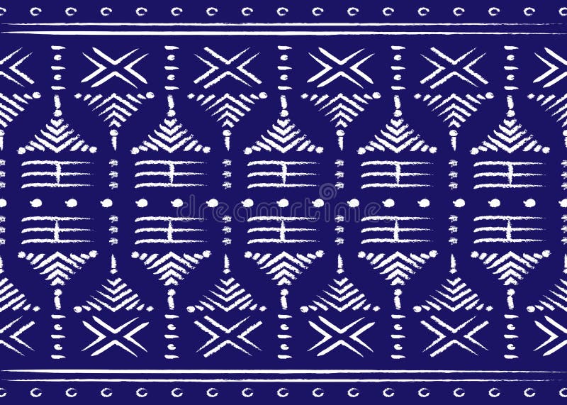 Tela africana da cópia, ornamento feito a mão étnico para seus elementos geométricos do projeto, os étnicos e os tribais dos moti