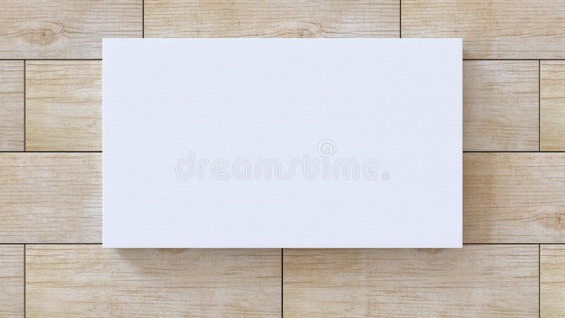 Tela in bianco bianca sul fondo di legno della parete del modello rappresentazione 3d