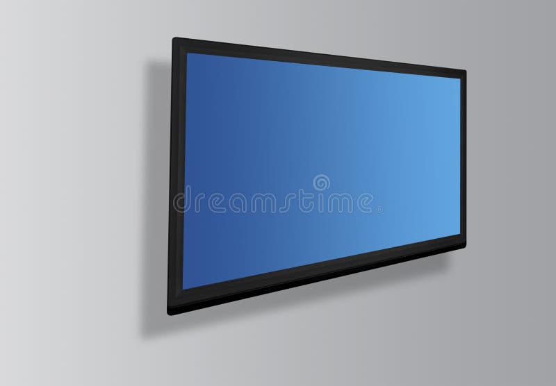 Tela conduzida ou do Lcd da tevê que pendura na parede fotografia de stock Tela conduzida ou do Lcd da tevê que pendura na parede fotografia de stock
