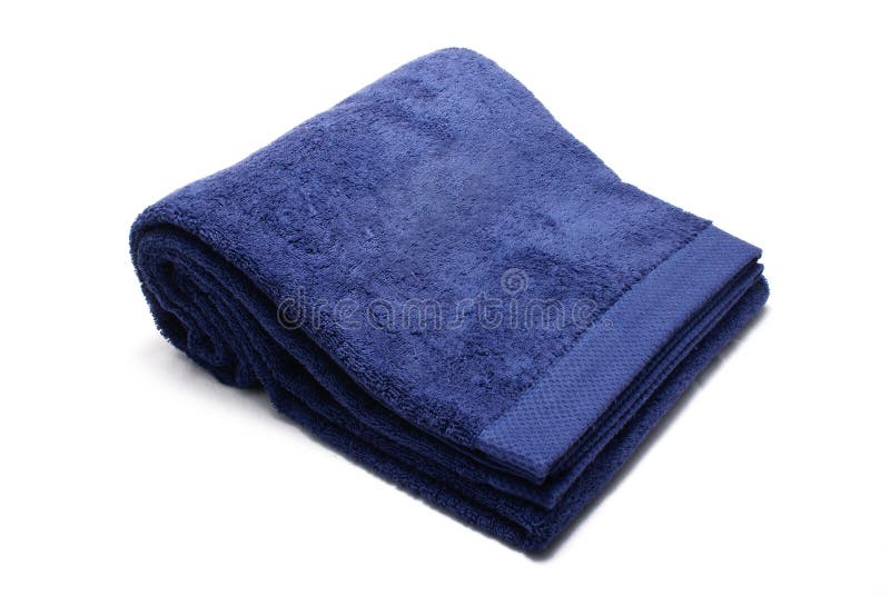 Textura Suave Azul De La Toalla De Baño Del Algodón Foto de archivo