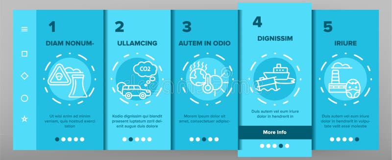 Tela móvel da página do App de Onboarding do vetor ambiental da poluição do ar ilustração stock Tela móvel da página do App de Onboarding do vetor ambiental da poluição do ar ilustração stock