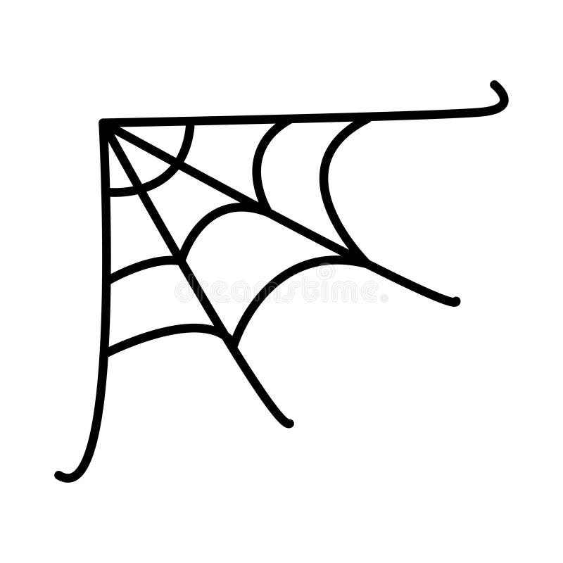 Telaraña De Dibujo Manual Para Halloween Aislado En Fondo Blanco.  Ilustración De Vector De Esquema Ilustración del Vector - Ilustración de  espeluznante, modelo: 230042165