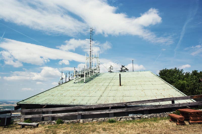 Telecommunication building on the Zobor hill near Nitra city