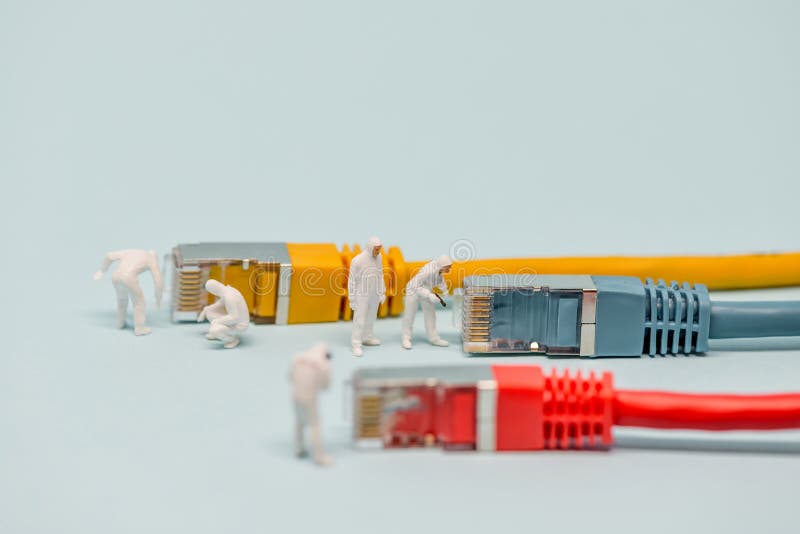 Telecommunication ethernet cables. Internet technology concept royalty free stock photos