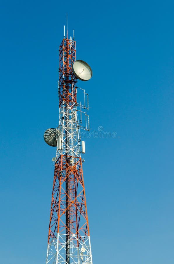 Radio Antenna and Satelite Tower Stock Image Image