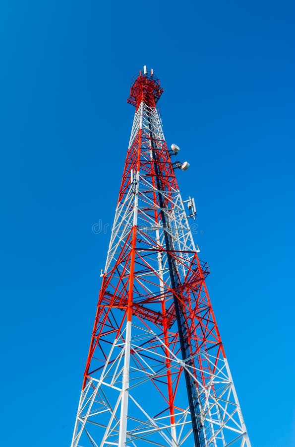 Radio Antenna and Satelite Tower Stock Image Image