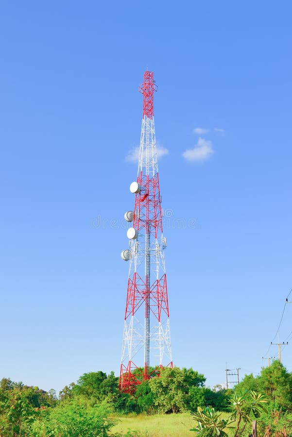 Radio Antenna and Satellite Tower Stock Image Image