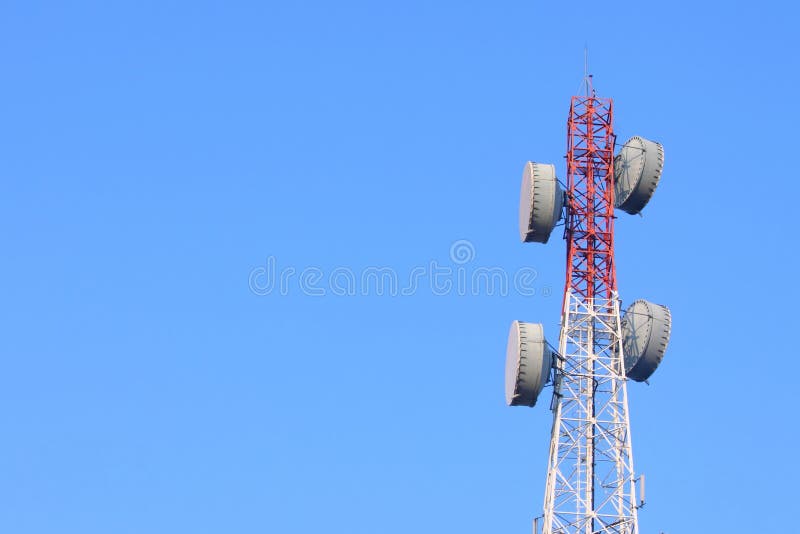 Telecommunication tower with antennas