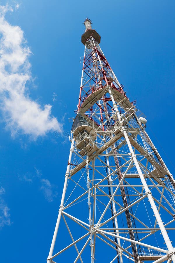 Telecommunication tower stock photos