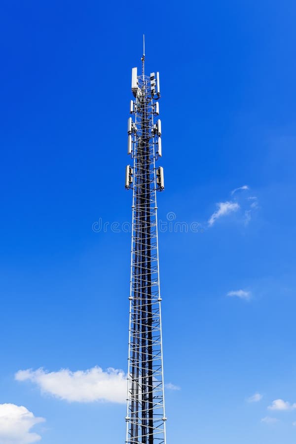 Cell Phone Signal tower on sky background