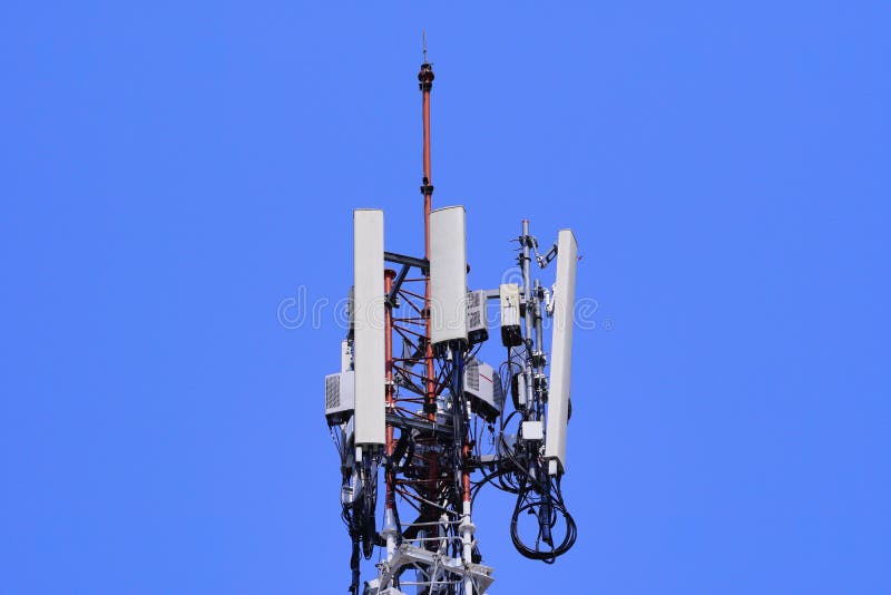 Telecommunication tower. Wireless Communication Antenna Transmitter.