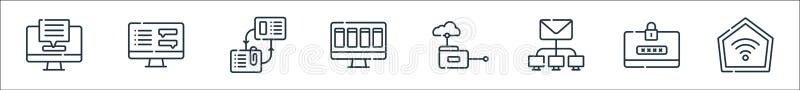 Telecommuting line icons. linear set. quality vector line set such as telecommuting, intranet, intranet, cloud computing, task stock illustration
