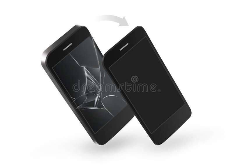Telefon gebrochene Schirmreparatur Änderung des zerschmetterten Glasmit berührungseingabe bildschirms stock abbildung Telefon gebrochene Schirmreparatur Änderung des zerschmetterten Glasmit berührungseingabe bildschirms stock abbildung