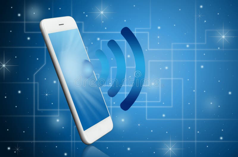 Telefon inteligent modern cu semnal wifi royalty free illustration