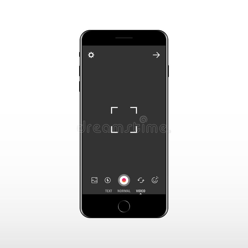Telefon komórkowy z ogniskowanie ekranem kamery wideo Viewfinder ogniskowania ekran Strzelać wideo dla ogólnospołecznej sieci ilustracji Telefon komórkowy z ogniskowanie ekranem kamery wideo Viewfinder ogniskowania ekran Strzelać wideo dla ogólnospołecznej sieci ilustracji