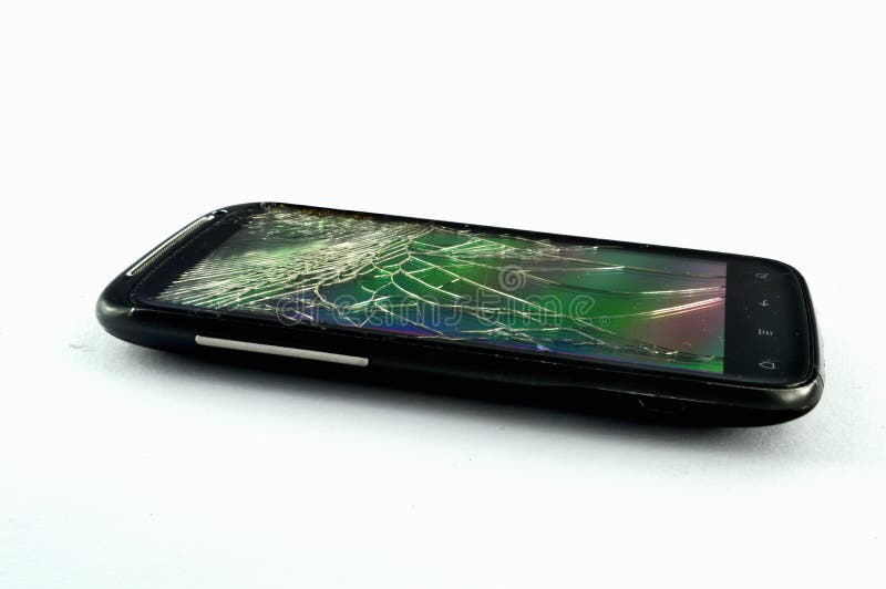 Telefon komórkowy z łamanym pokazem obraz stock Telefon komórkowy z łamanym pokazem obraz stock