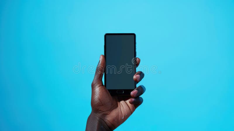 Telefon trzymający rękę. generowane przez algorytmy sztuczne obraz stock