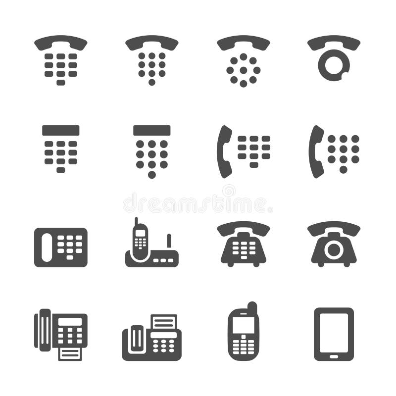 Telefon- und Faxikonensatz, Vektor eps10 lizenzfreie abbildung Telefon- und Faxikonensatz, Vektor eps10 lizenzfreie abbildung