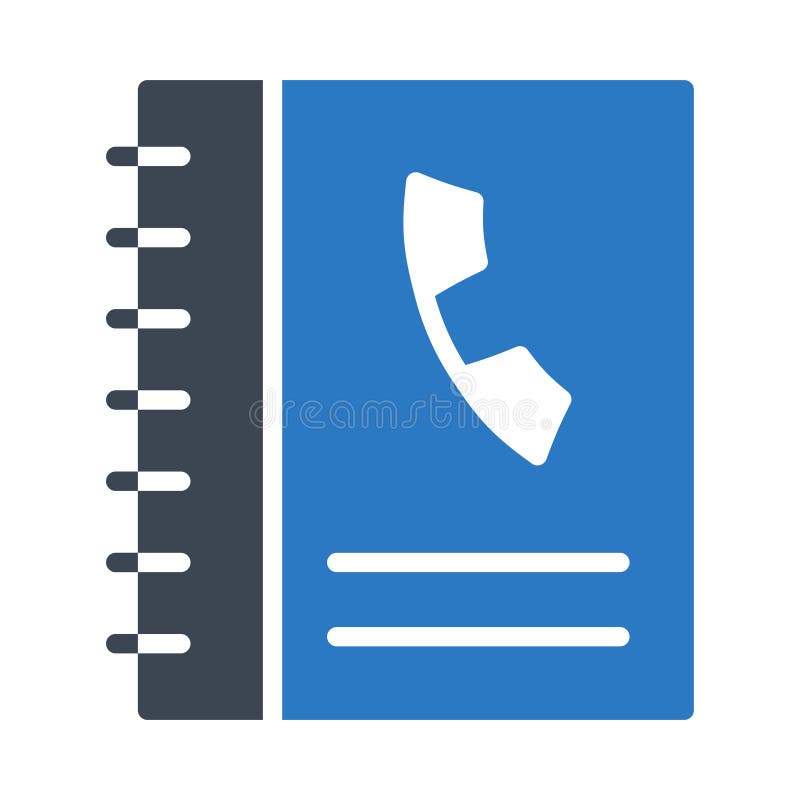 Telefonbuch Glyphfarbvektorikone lizenzfreie abbildung Telefonbuch Glyphfarbvektorikone lizenzfreie abbildung
