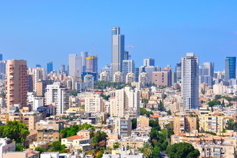 Telefone Aviv Skyscrapers, Israel imagens de stock Telefone Aviv Skyscrapers, Israel imagens de stock