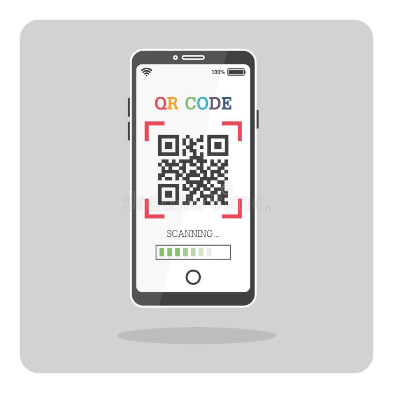 Telefone celular com exploração do QR Code ilustração stock Telefone celular com exploração do QR Code ilustração stock