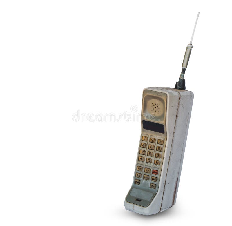 Telefone Celular Retro Usado Velho Da Pilha Isolado No Branco Imagem de  Stock - Imagem de falar, contato: 128105387