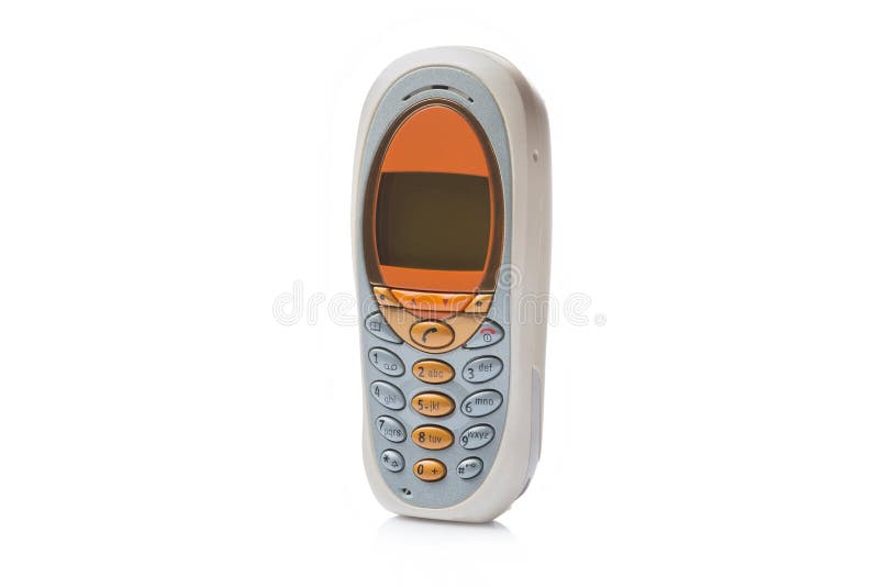 Telefone Celular Retro Usado Velho Da Pilha Isolado No Branco Imagem de  Stock - Imagem de falar, contato: 128105387