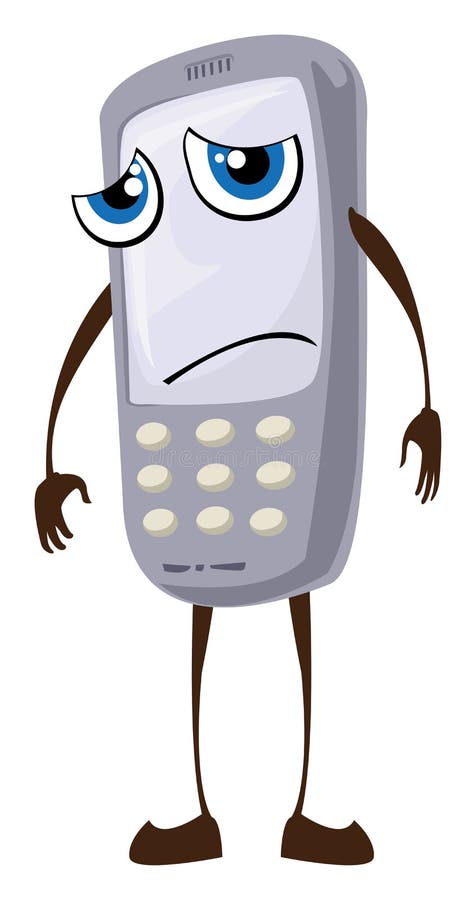 Telefone triste ilustração royalty free