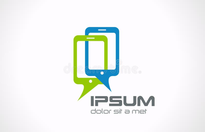 Logo di conversazione dei telefoni cellulari. Collegamento di Smartphone