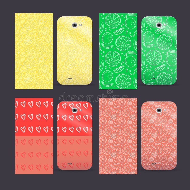 Telefonkastendesign Blumenkalkherz-Süßigkeitsmuster stock abbildung Telefonkastendesign Blumenkalkherz-Süßigkeitsmuster stock abbildung