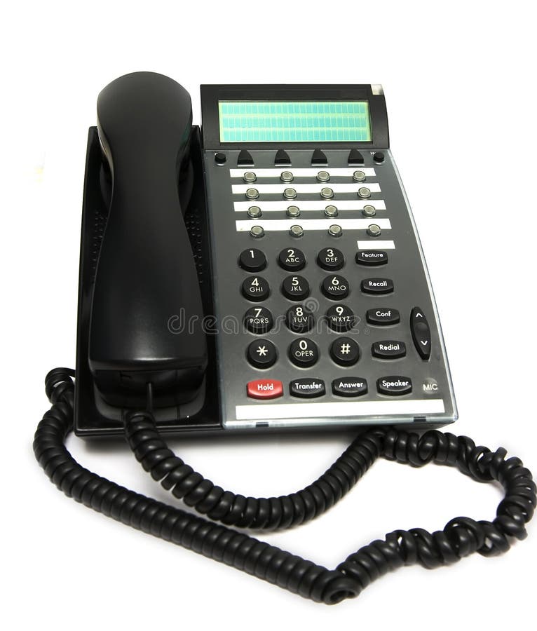 Telefono Dell'ufficio Su Bianco Fotografia Stock Immagine di fine