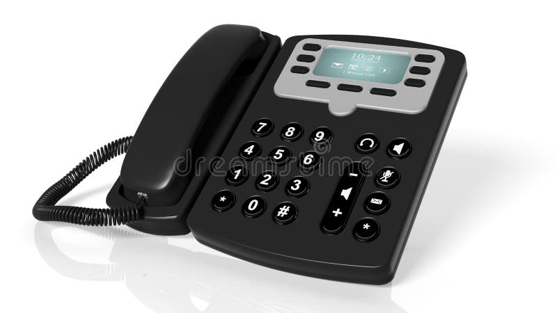 Telefono nero dell'ufficio illustrazione di stock Telefono nero dell'ufficio illustrazione di stock