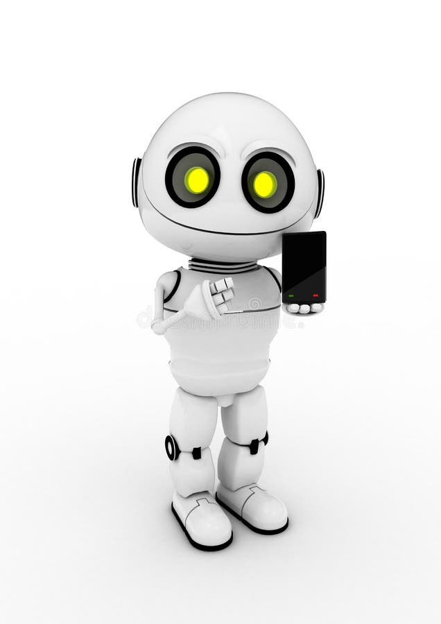 Telefonrobotwhite stock illustrationer