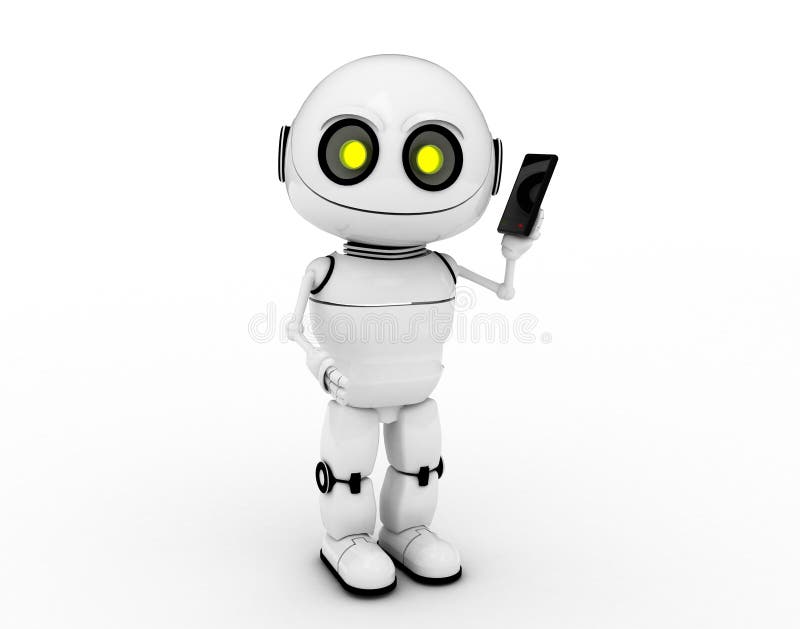 Telefonrobotwhite stock illustrationer