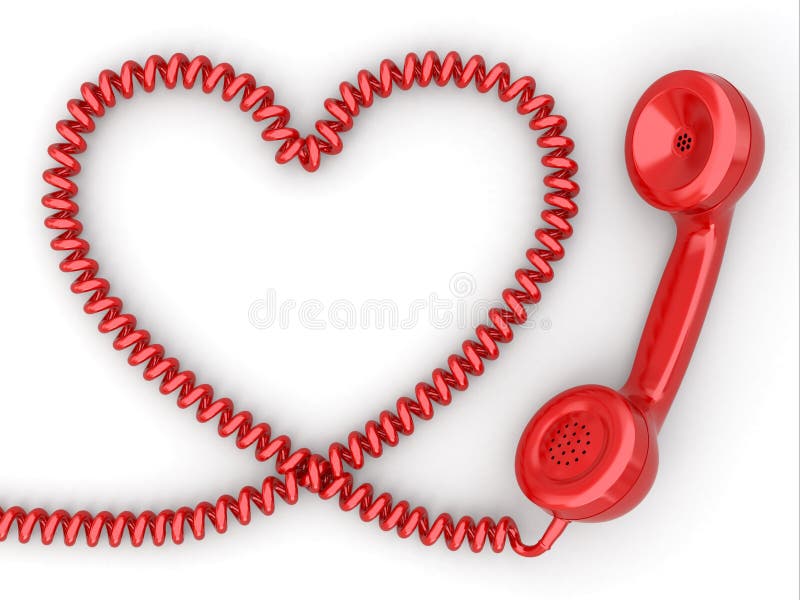 Telefonu sznur jako serce i odbiorca. Miłości linii specjalnej pojęcie. ilustracji Telefonu sznur jako serce i odbiorca. Miłości linii specjalnej pojęcie. ilustracji