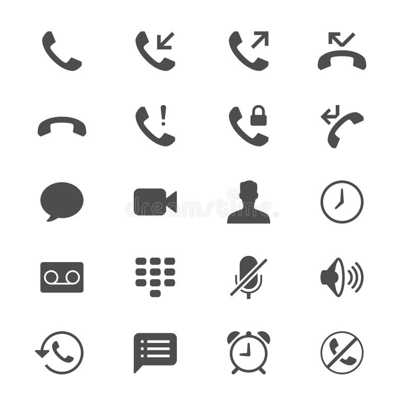 Telefoon vlakke pictogrammen royalty-vrije illustratie Telefoon vlakke pictogrammen royalty-vrije illustratie