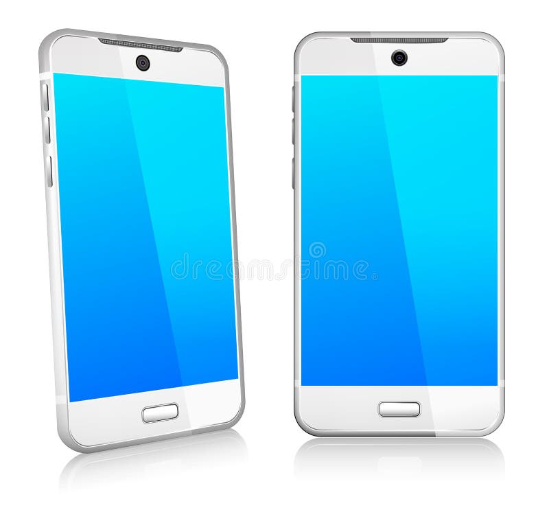 Telefooncel Slimme Mobiele 3D en tweede vector illustratie Telefooncel Slimme Mobiele 3D en tweede vector illustratie